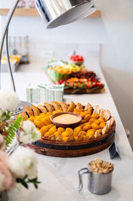 Brazilian appetizer mix and Fruit board