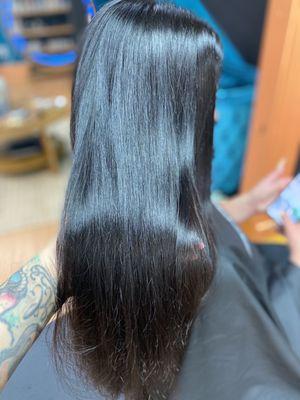 Cut color and keratin