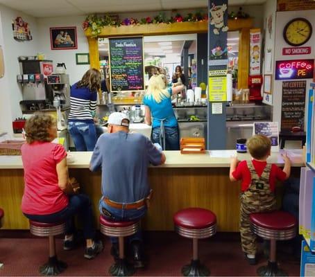 Cutest little old fashioned soda fountain inside!