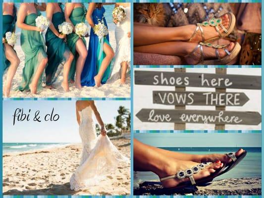 Bridal fibi & clo sandals for the perfect beach wedding!