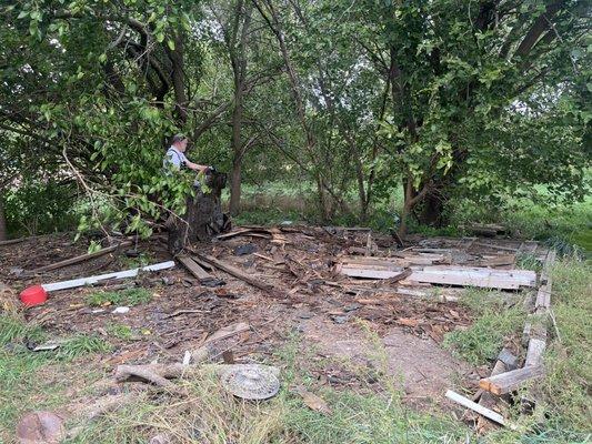 Collapsed Garage