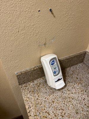 Soap dispenser came off the wall