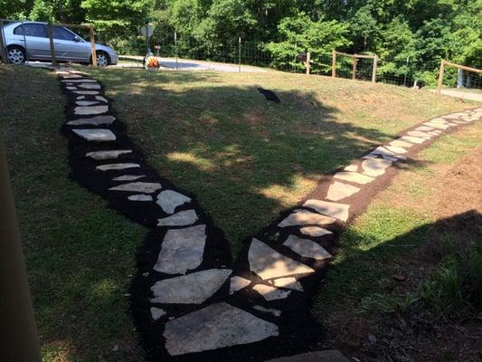 Installation of a walkway for a residential customer