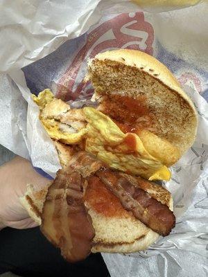 A The Breakfast Burger with no burger