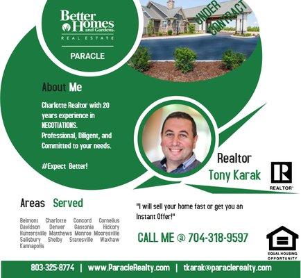 Charlotte Realtor with 20 years experience in NEGOTIATIONS. Professional, Diligent, and Committed to your needs.