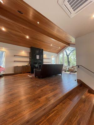 Recessed can lights in a beautiful Napa home