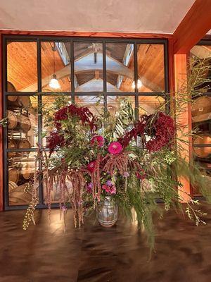 Gorgeous flower arrangements placed all over the winery- at their very own Zinc on site and arranged by their farm manager, Brandon.