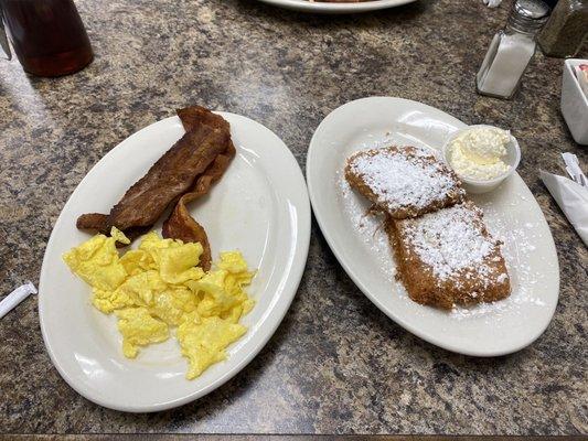 French Toast Biscuit w/ an egg & extra crispy bacon!!! Soo good!