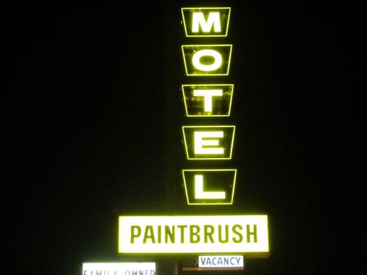 cute retro sign (the rooms are modern however)