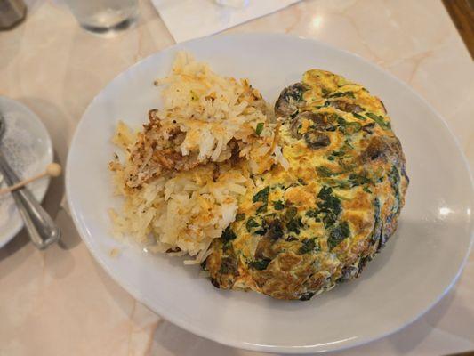 frittata and hash browns