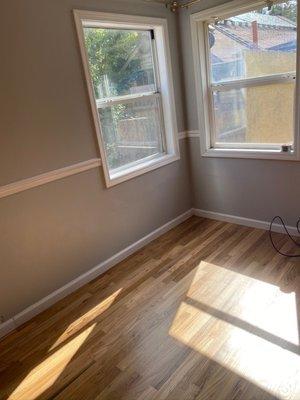 Bedroom floor refinished