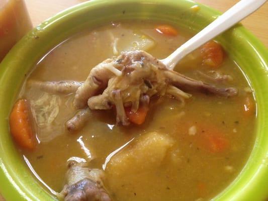 Chicken foot soup .