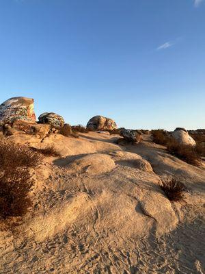 From the top, the steep, rocky terrain & the view of the city down below @ Pumpkin Rock Trail in Norco CA.