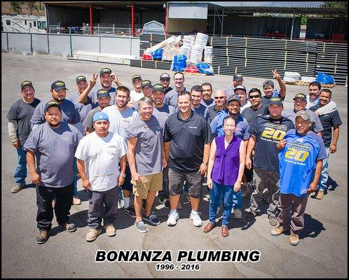 Bonanza Plumbing 20 year anniversary