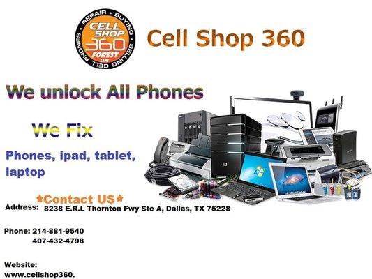 Cell Shop 360 8238 E.R.L thornton Fwy Ste A Dallas, TX 75228