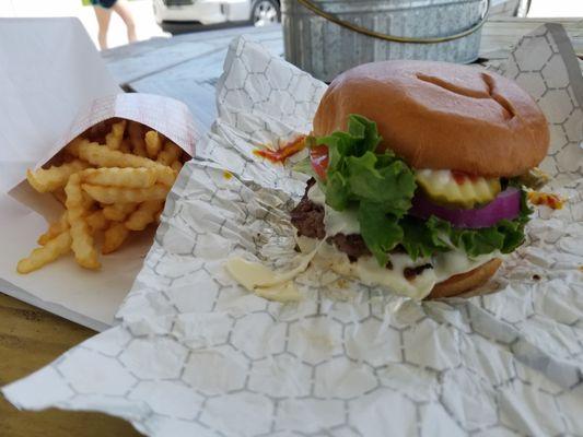 Double cheeseburger and fries