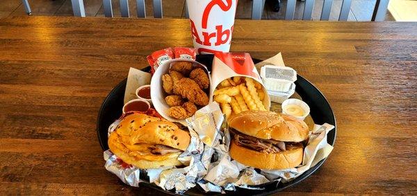 Classic Beef 'N Cheddar, Classic Roast Beef, Fries, 9 Piece Premium Nuggets