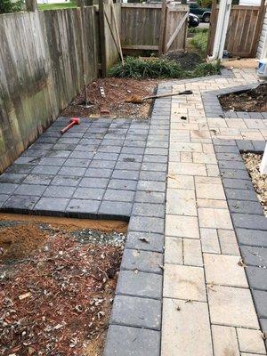 Stone patio and walkway