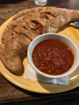 Huge meat lovers calzone!