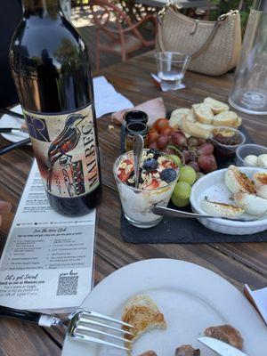 Brunch board and Malbec