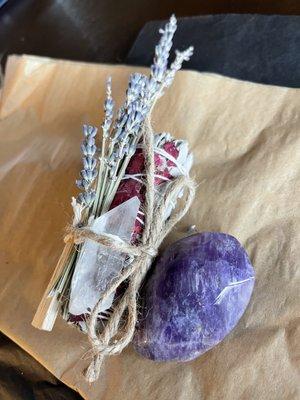 Sage bundle and amethyst