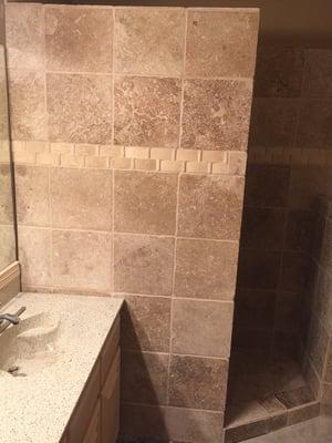 This is a shower remodel that we did