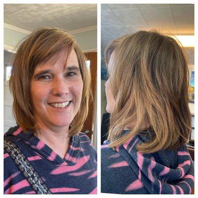 Medium length Bob with shorter layers