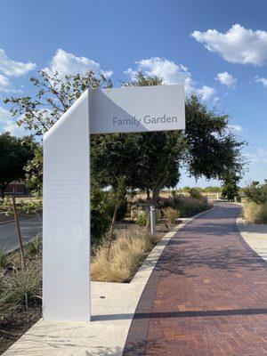 Family Garden and brick trail