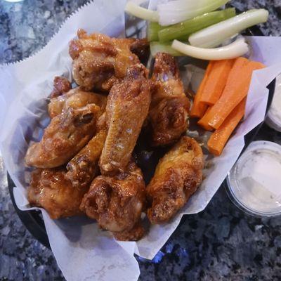 Chicken wings  with honey old bay.