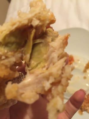 What is this green stuff inside of my chicken !!??? Disgusting, I almost threw up.