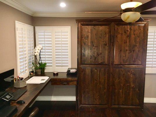 Home Office / Guest Room - custom made desk and wallbed by Classic Wood Craft