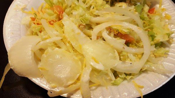 Giant chunks of onion in my salad