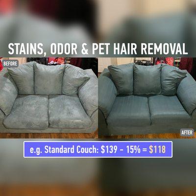 Stains, Odor & Pet Hair Removal --- Call 7186759495, Mention Yelp and GET 15% OFF