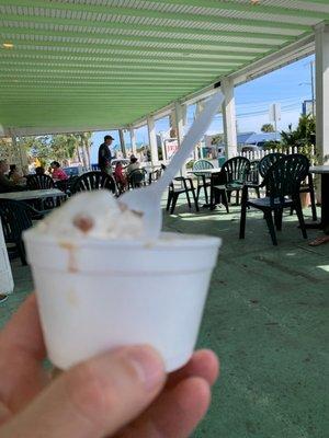 Pralines & Cream. Nice and creamy with lotsa of the good stuff!  Outside Seating