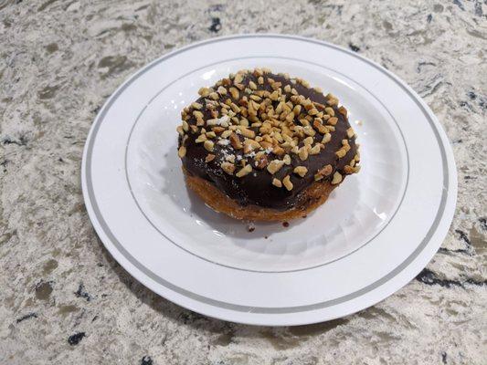 1/12/23 Cake Donut with Chocolate Icing and Peanuts