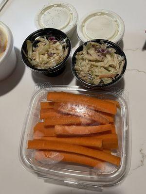 Carrots and coleslaw