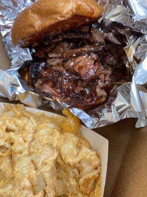 Chopped brisket with smoked mac