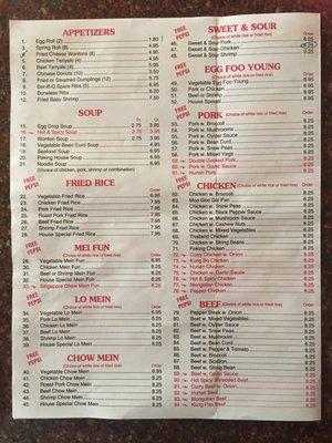 Carry out menu for to go ~