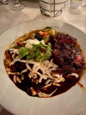 6 oz ribeye and enchiladas