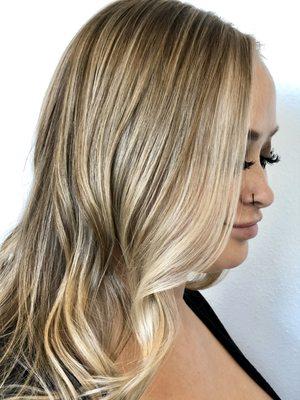 Full highlights, bablight, shadow root and tone