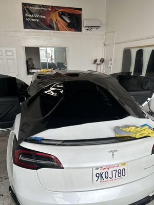 Rear glass tint on Tesla model 3