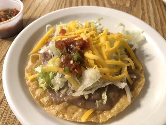 Bean Tostada with Combo Platter.