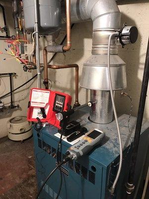 Boiler maintenance and combustion test. Ridgewood,NJ