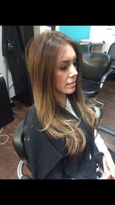 Here she is again a little lighter now... Balayage & ombré combo!