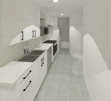 Kitchen rendering before project starts