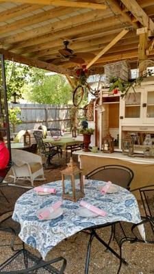 Eat outside - under the veranda!