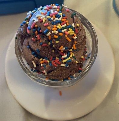 Chocolate with sprinkles