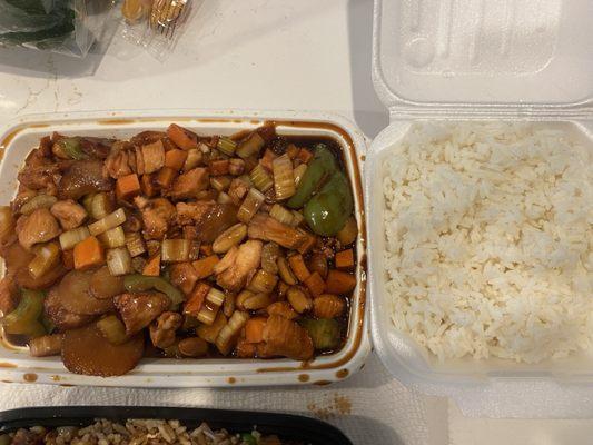 Kung pao chicken with rice