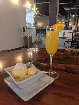 $5 mimosas on Sunday. Perfect with the coconut pineapple ice cream.