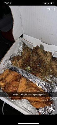 Lemon pepper and spicy garlic